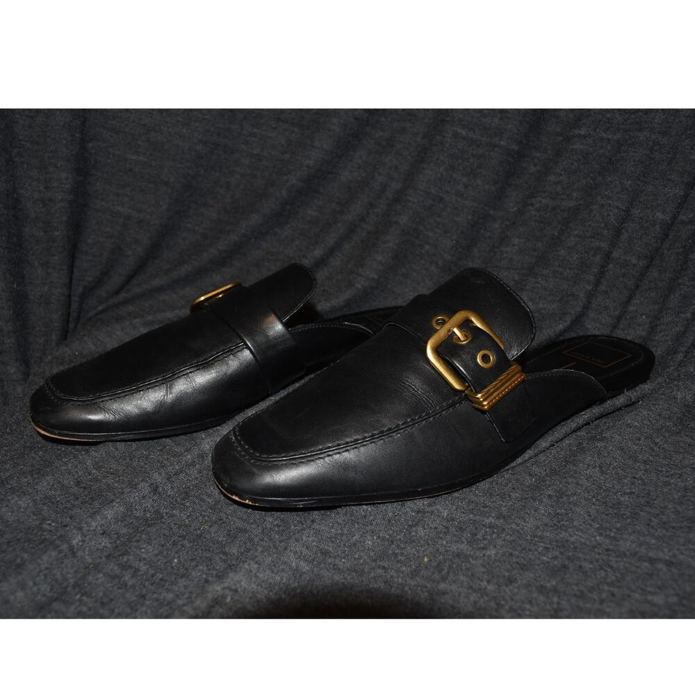 Dolce Vita Women's 11 Santel Buckled Slip-On Mule Flats Loafer Leather Black